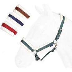 Cob Horse Halters Horse halter with synt. sheepskin lining and nickel buckles Daslö Vert