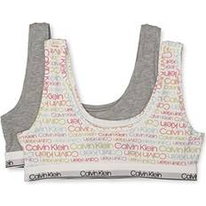 Calvin Klein Girls Underwear Calvin Klein Girls' Big Modern Cotton Bralette, Singles and Multipack, Pack-CK Rainbow, Heather Grey