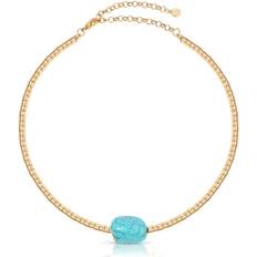 Turquoise Jewellery Ettika Liquid Gold And Turquoise Necklace in Teal