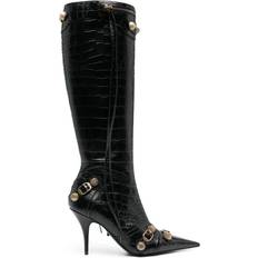 Balenciaga Damen Hohe Stiefel Balenciaga Le Cagole Lederferse Stiefel Black female