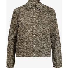 Multicoloured - Overshirts Jackets Object Leopard Print Denim Jacket