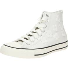 Converse Silver Trainers Converse Chuck Taylor All Star Leather 3D Flowers White