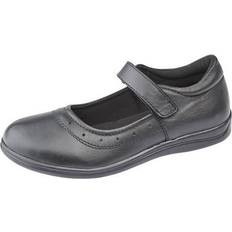 Roamers Childrens Girls Touch Fastening Leather School Shoes