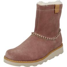Clarks Pink Boots Clarks (UK Infant, Pink) Girls Casual Fur Lined Boots Crown Piper Fit