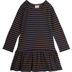 Bruna Klänningar Petit Piao Dress L/S Modal Striped 92 fepojkar Klänningar Från Magasin Chocolate Brown/i (92 cm)