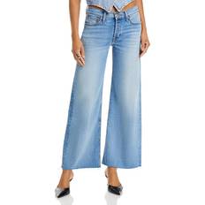 Re/Done Blue Mid Rise Wide Leg Crop Jeans MAREA WAIST