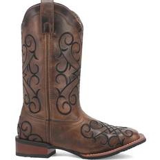 Laredo Laredo Margo Embroidered Square Toe Cowboy Boots Brown