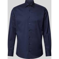 Eterna Katoen Overhemden Eterna Modern Fit Cover Shirt - Bleu Marine