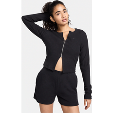 Nike Trøjer Nike Tætiddende Sportswear Chill Rib-cardigan med fuld lynlås til kvinder sort (EU 48-50)