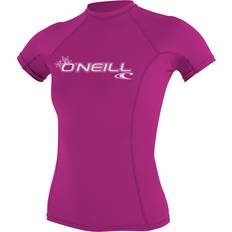 Women Rash Guards & Base Layers O'Neill O'Neill Basic Skins Womens Short Sleeve Rash Vest Fox Pink-Extra