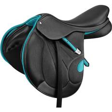 Horse Saddles Bates Bates Victrix Saddle Classic Black/Aqua (17.5"/44 cm)