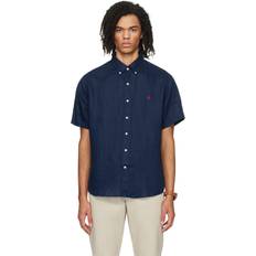 Polo Ralph Lauren Men's Short-Sleeve Linen Button-Up Navy