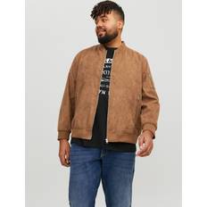 Bomber - Marron Vestes Jack & Jones Blouson grande taille Rocky Faux Suede Marron