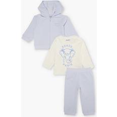 Kenzo Autres Ensembles Kenzo Pale Blue Logo-print Three-piece Stretch-cotton Set 6-18 Months PALE BLUE