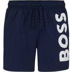 Blauw Zwembroeken BOSS Octopus Zwemshorts Met Logoprint - Donkerblauw