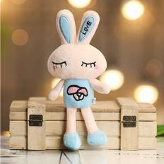 (Blue) Adorable Mini Plush Bunny Rabbit Doll Soft Stuffed Animal For Party Favors