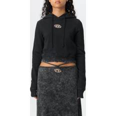 Diesel Women Sweaters Diesel 'F-Slimmy-Hood-P5' Cropped Hoodie Black