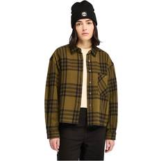 Damen - Flanell Hemden Timberland Midweight Flannel Pocket Long Sleeve Shirt Grün Frau