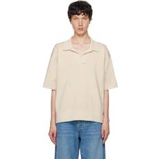 Polos Jacquemus Mens Off-white Le Polo Bacino Grid-pattern Knitted Shirt OFF-WHITE