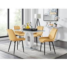 Gelb Esstische Grey With Pesaro Black Leg Chairs Dining Table