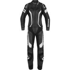 Donna Tute da moto Spidi Laser Touring Due pezzi da donna tuta in pelle della moto, nero-bianco, dimensione per donne Donna