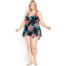 Nylon Tankinis Avenue Plus Sharkbite Print Tankini Top Amber