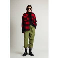 Woolrich Jacken Woolrich Woman Gentry Checked Overshirt in Wool Blend Red