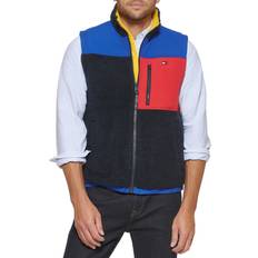 Tommy Hilfiger Men Vests Tommy Hilfiger Men's Contrast Sherpa Stand Collar Vest, Navy