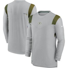 T-shirts Men's Nike Gray Green Bay Packers Sideline Player UV Performance Long Sleeve T-Shirt