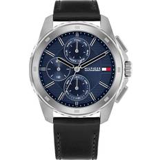 Tommy Hilfiger Navy Leather Sub-Counter Watch BLACK One Size