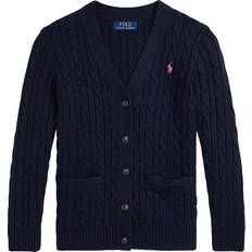 Ralph Lauren Trøjer Børnetøj Ralph Lauren Polo Ralph Lauren 20/2 Cottonclssccblvncd-sv-crd Rl Navy/college Pink Cardigans hos Magasin
