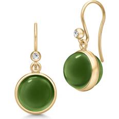22k Örhängen Julie Sandlau Prime Moss Green förgyllt silver Örhängen Med Kristall Och Zirconia