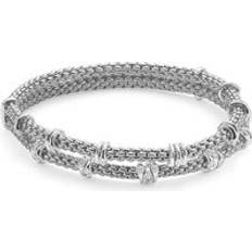 XL Bracelets Fope Flex'it Prima 18ct White Gold 0.37ct Diamond Two Row Bracelet