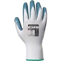 XS Work Gloves Portwest Flexo Grip Nitrile Tradesmans Gloves Grey White