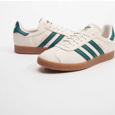 37 - adidas Gazelle Sko adidas Originals Gazelle Cremehvide og grønne sneakers