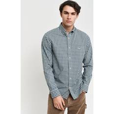 Gant Green Shirts Gant Shirt Poplin Checks Green