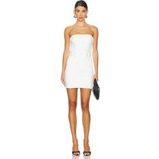 Good American Midi Dresses Good American Women's Fit For Success Mini Tube Dress Cloud White, Hidden Front Zipper Closure, Breast Pockets (Medium)