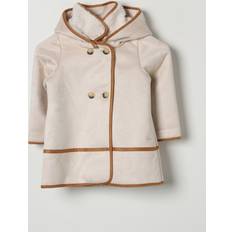 Chloé Girls Ivory Faux Shearling Hooded Coat