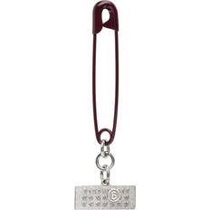 MM6 Maison Margiela Burgundy Safety-Pin Single Earring 964 Burgundy/Palladi UNI