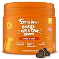 Zesty Paws Lax Hud- Och Pälsvård Med Fiskolja För Hundar - 90 St