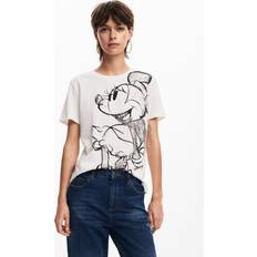 Desigual Tops Desigual Women's T-shirt Mickeydrawing Blanc