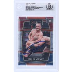 Panini America Ilja Dragunov WWE Autographed 2022 Select Red & Blue #89 Beckett Fanatics Witnessed Authenticated Card