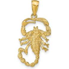 Charms & Pendants 14K Yellow Gold Solid Polished Open-Backed Scorpion Pendant