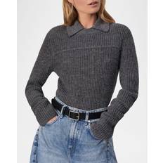 Gray - Women Polo Shirts Rag & Bone Madix Polo Sweater Charcoal