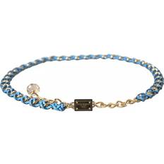 Blue - Woman Belts Dolce & Gabbana Blå og Gull Flettet Midjebelte Blue ONE