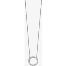 The Jewel Hut Sterling Silver Cubic Zirconia Pave Open Circle Necklace N4216C