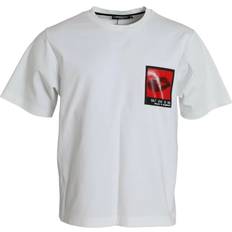 Dolce & Gabbana Red T-shirts Dolce & Gabbana White Cotton T-Shirt IT50 M-L