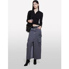 Denim Skirts - Grey SISLEY Cargo Flap Denim Maxi Skirt