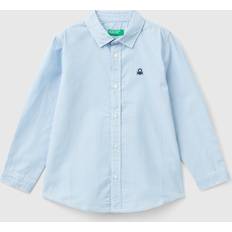 Multikleur Overhemden United Colors of Benetton Shirt In Pure Cotton - Light Blue