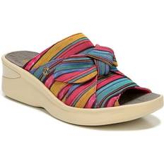 Damen - Stoff Slides Bzees For LifeStride Shoes Smile Wedge Sandal (Raspberry Stripe Fabric) 6.0